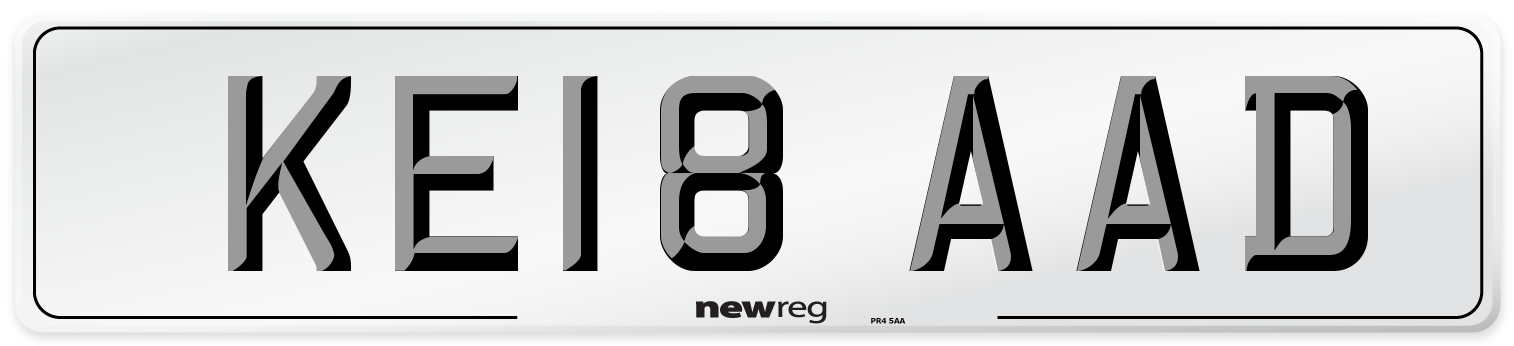 KE18 AAD Number Plate from New Reg